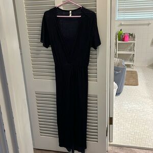 PinkBlush navy midi maternity dress